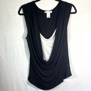 White House Black Market, Medium, Black Cowl Neck Sleeveless Blouse